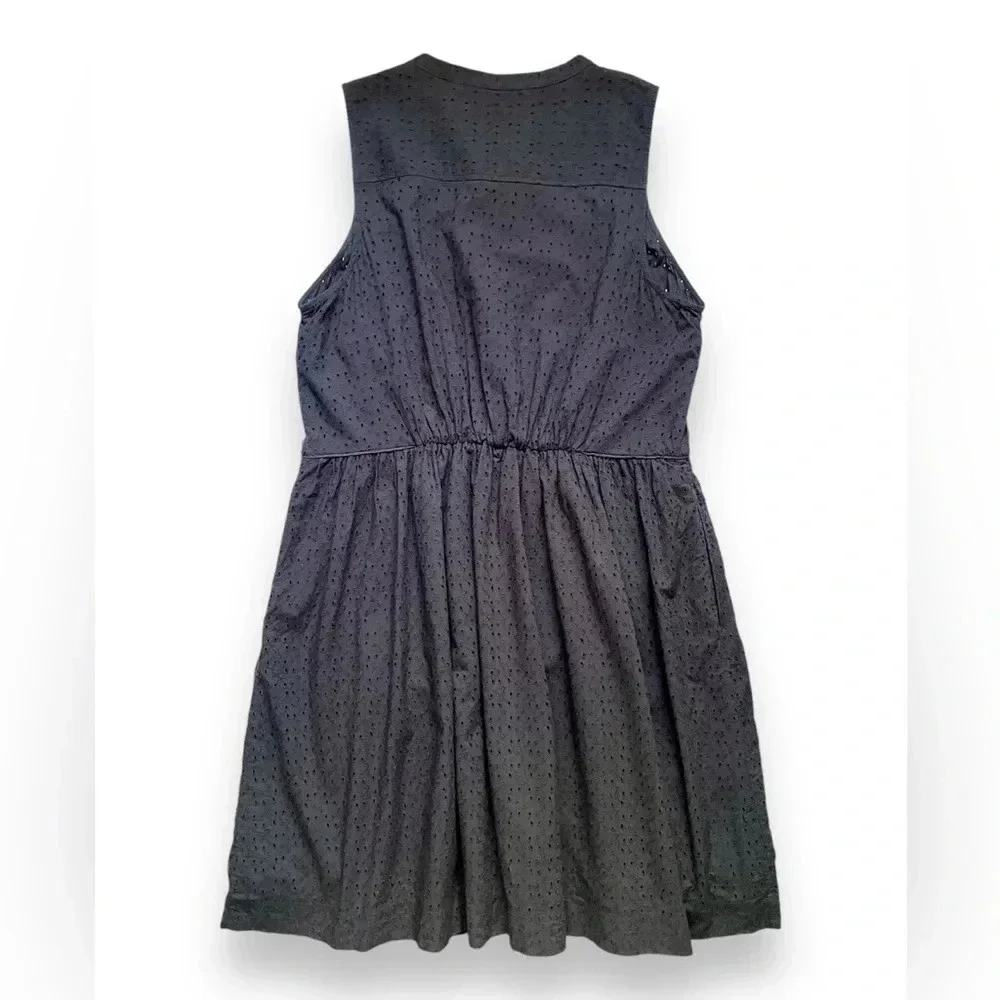 J. By J.Crew Black Eyelet Sleeveless Shirt Dress Plus Size
